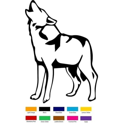 15*15cm Wolf Standing Howl Hunt Wolves Car Sticker For Truck Window Bumper Auto SUV Door Laptop Kayak