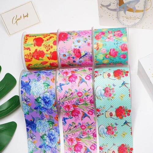 3 Inch 75 mm Cartoon Printed Grosgrain Ribbons For Hair Bows Craft Suppliers 54127