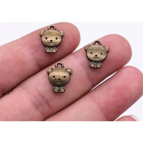30pcs 13x11mm Antique Bronze Plated Cute Bear Charms Pendant DIY Handmade Jewelry Accessories