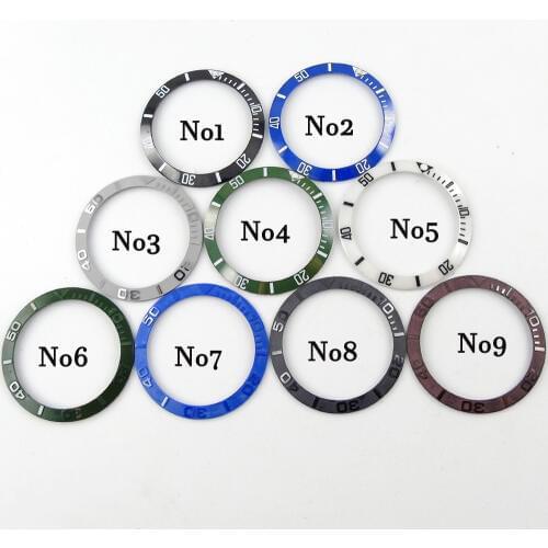 38mm coffee Black Blue Green Ceramic bezel ( 9 color chosen) insert fit GMT automatic watch