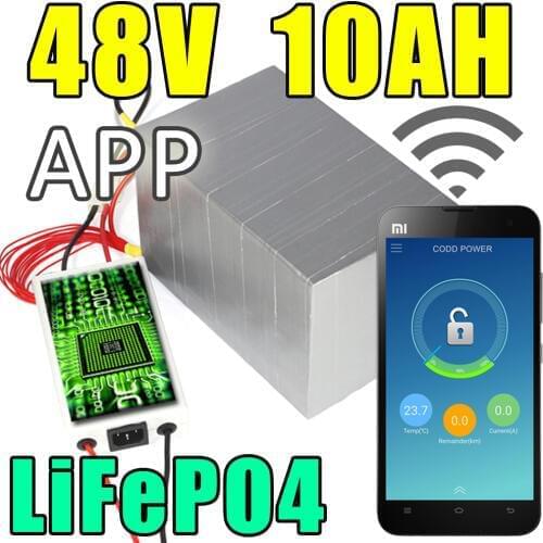 48v 10ah lifepo4 battery app remote control Bluetooth Solar energy electric bicycle battery pack scooter ebike 500w