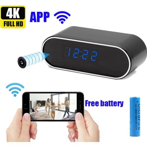 4k HD Wifi Clock Camera Mini Camera Recorder Security Night Vision Motion Detect Camcorder micro kamera espia