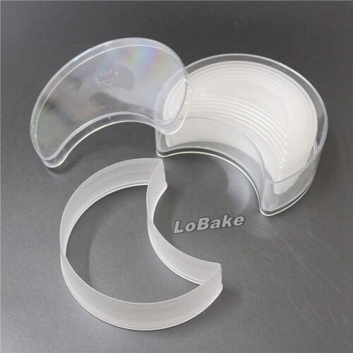 7pcs/set) Flat Edge Half-moon Design Transparent Polycarbonate Fondant Cookie bread dough cutter Tools for Kitchen bakeware
