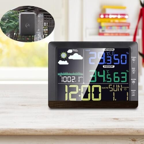 Wireless Color Display Weather Station Professional Thermo-hygrometer Weather Trend Forecast Clock Alarm Sound Control Backlight