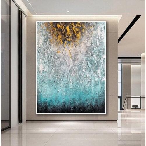Large Abstract Painting Original Oversize Painting Blue Painting Gray Painting Sea Painting Texture Art Wall Painting Canvas Art