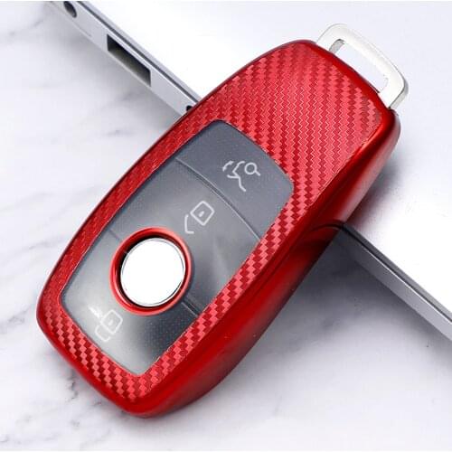 Carbon Fiber TPU Key Cover Cap for Mercedes Benz E43 W213 2017 EClass E300 E400 E200 E220 Maybach S320L S450 S350 Sedan Key Case