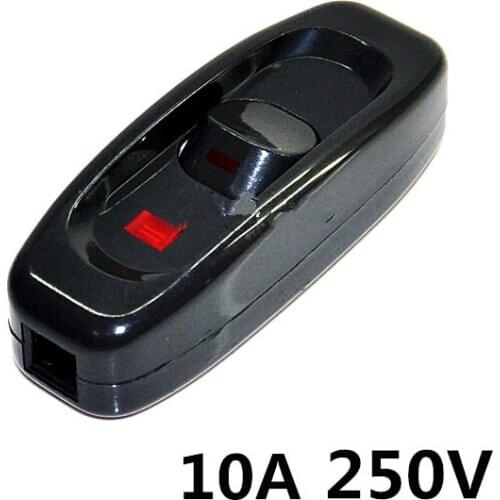 Black Household Appliances Wiring Switch Midway Bedside Lamp switch 10A 250V 10PCS