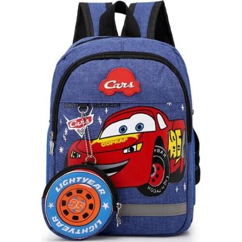 Disney Kids Boys Girls 95 Car Backpack Schoolbag Kindergarten Bags Child Cartoon Travel Plush Toy Backpacks Gift