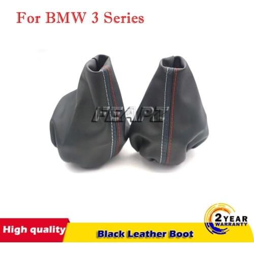 For BMW 3 Series E36 E46 M3 Car Styling New Car Shift Gear Stick Manual Handbrake Gaiter Shift Boot Black Leather Boot