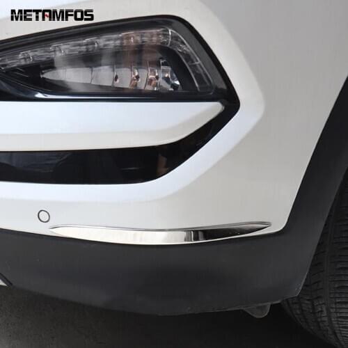For Hyundai Tucson 2015-2017 2018 Front+Rear Bumper Strip Cover Molding Trim Decoration Sticker Exterior Accessories Car Styling