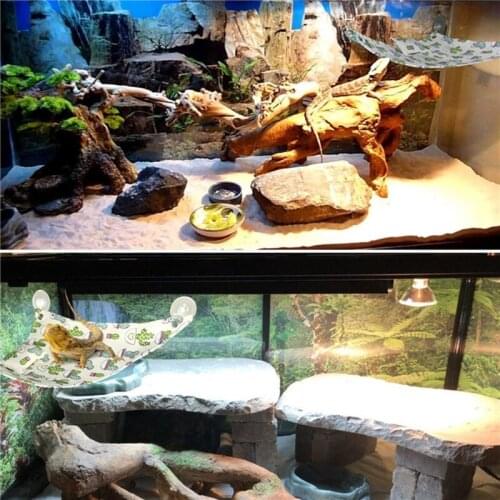 Reptile Hammock Swing Hanging Bed Lounger Ladder with Adhesive Hooks and Suction Hook for Bearded Dragon Leopard Gecko Rat