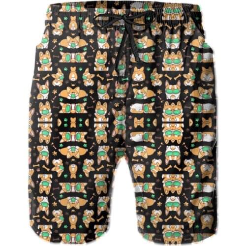 Hawaii Pants Causal R92 Breathable Quick Dry Nerdybasketball Corgi Quarantine Funny