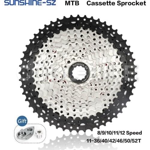 Sunshine Mountain Bike 8 9 10 11 12 Speed Velocidade Bicycle Cassette MTB Freewheel Sprocket 36T 40T 42T 46T 50T 52T for SHIMANO
