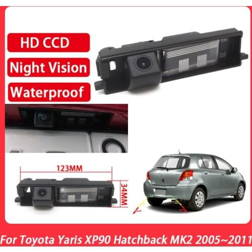 Rear View Camera CCD HD Waterproof Reverse Parking Camera For Toyota Yaris XP90 Hatchback MK2 2005 2006 2007 2008 2009 2010 2011
