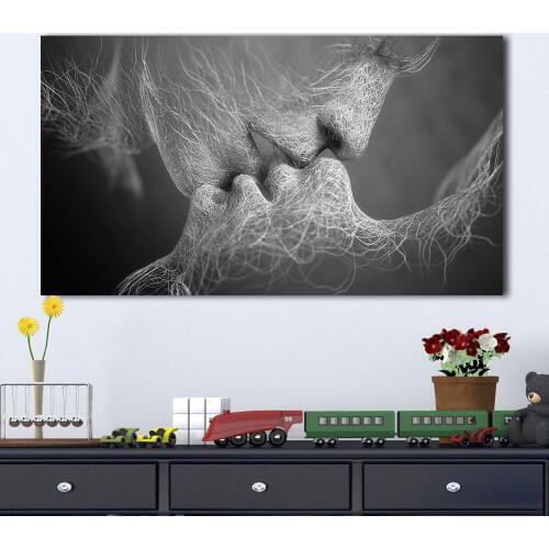 WANGART Love Kiss Oil Painting Canvas Art Paintings For Living Room Wall No Frame Decorative Pictures Abstract Art Painting