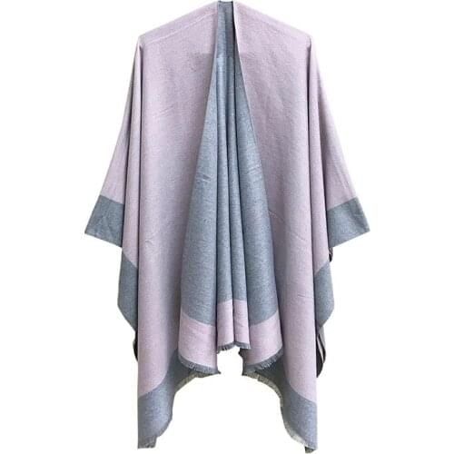 Cashmere Ponchos And Capes Autumn Winter New Fashion Women Shawl Scarf Travel Soft Solid Warm Cloak Thick Blanket 150*130CM