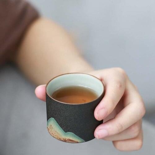 1pcs/3pcs Japanese Style Ceramic Coffee Cup Porcelain Personal Single Pottery Tea Cups Drinkware Wine Mug Water mugs Wholesale