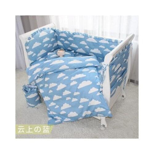 9PCS Cotton Baby Cot Bedding Set baby bedclothes Cot bed Sheet crib bedding set бортики в кроватку,4bumper/sheet/pillow/duvet