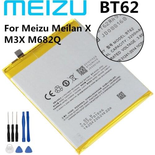 Meizu BT62 3200mAh 100% Original Battery For MeiZu Meilan X M3X M682Q Mobile Phone+ Free Tools