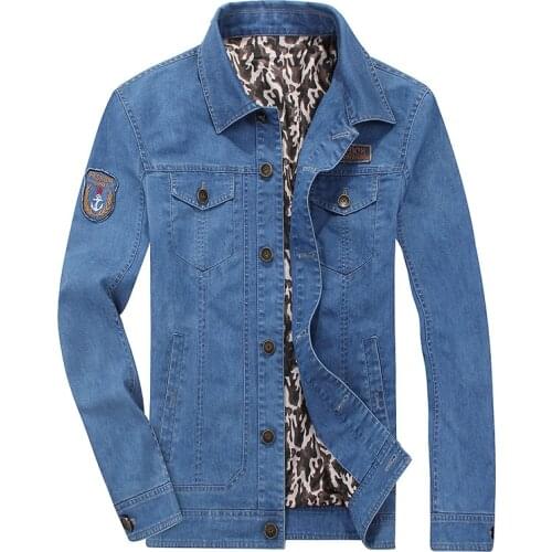 Fashion Mens Denim Jacket Spring and Autumn Casual Loose Large Size Wear-resistant Washable Jacket Cowboys Youth Handsome Coats