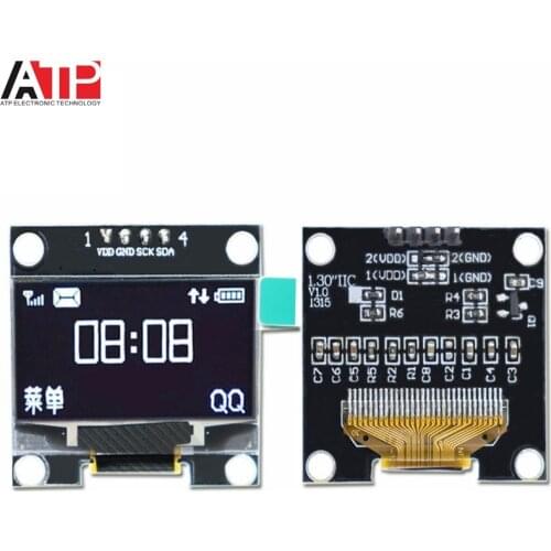 1.3 inch oled IIC Serial White OLED Display Module 128X64 I2C SSD1306 12864 LCD Screen Board VDD GND SCK SDA for Arduino Black