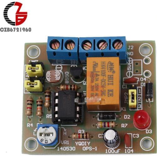 Light Control Switch Module DIY Kit With 5V Relay LM393 Electronic Borad With Photosensitive DC 5-6V
