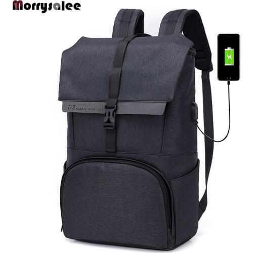 Man USB Charging Polyester Canvas Backpack Large Capacity Students Computer Bag Waterproof Backpack