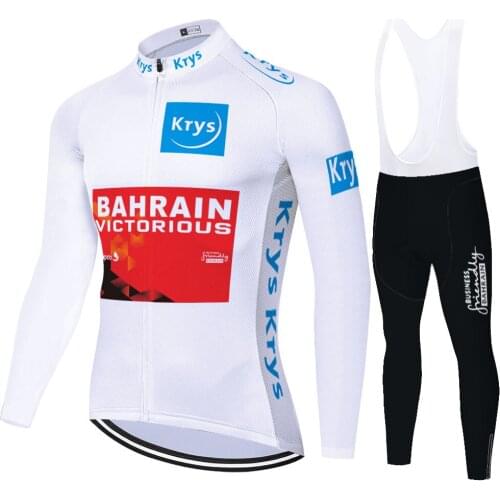 2021 Pro Team BAHRAIN summer spring NO Thermal Fleece cycling jersey Men Long Sleeve maillot ciclismo hombre Suit