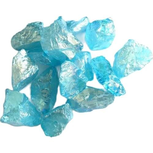 Natural raw quartz crytsals healing stones blue color angel aura rough for Home Decoration