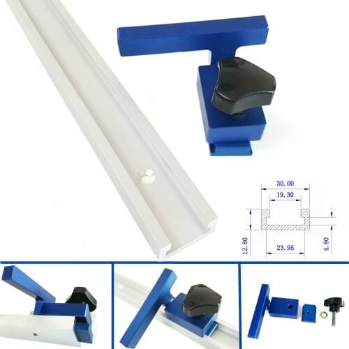 NEW 300-800mm Aluminum Alloy T-Track Miter Track Stop Set Carpenter Woodworking Tools T-slot Miter Track for Router Table
