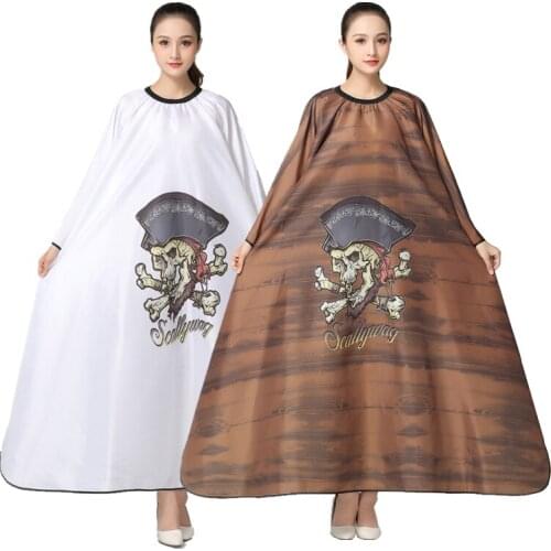 Salon Professional Hairdressing Cape Retro Pirate Pattern Waterproof Hair Dyeing Perming Styling Hairdresser Haircut Apron Gown