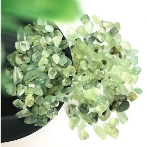 Drop Shipping 50g 7-9mm Natural Prehnite Green Grape Quartz Crystal Gravel Stone Tumbled Decor Natural Stones and Crystals