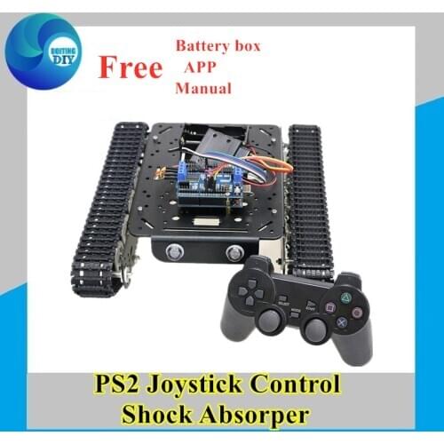 PS2 Joystick Control Shock Absorption Smart Robot Tank Chassis With DC 9V/12V Motor+Control Board+Motor Driver Board DIY TS100