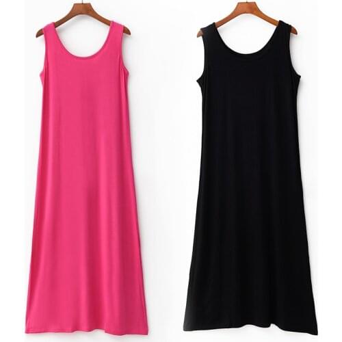 Plus Size Women Long Sleepwear Nightgown Modal Lingerie Sleep Shirt Oversize XL-6XL Night Dress O-Neck Solid Home Robe Vestidos