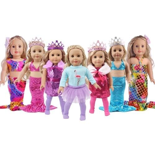 Born New Baby Doll Mermaid Clothes Fit 18 Inch American Of Girl`s&43Cm Baby New Born Doll Accessories For Baby Birthday Toy DIY