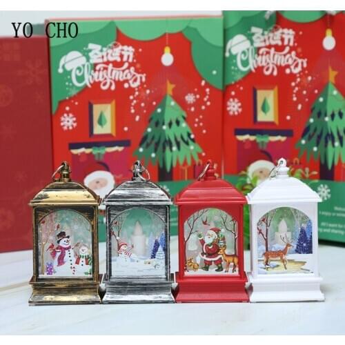 YO CHO Christmas Decor Christmas LED Light Creative Home Table Decor Lantern Flame Xmas Candle Santa Claus Gift Christmas Deer