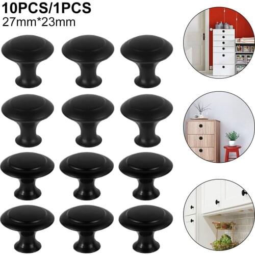 Black Cabinet Handles Mushroom Shape Cabinet Cupboard Knobs Kitchen Drawer Pull Handle Furniture Wardrobe Door Round Black Knobs