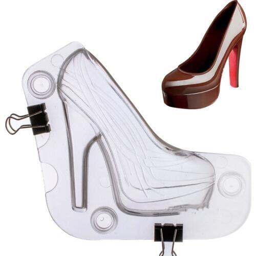 Two Size 3D Chocolate Mold High Heel Shoes Shaped Cake Decorating Tools DIY Candy Bar Fondant Molds Baking Accessories
