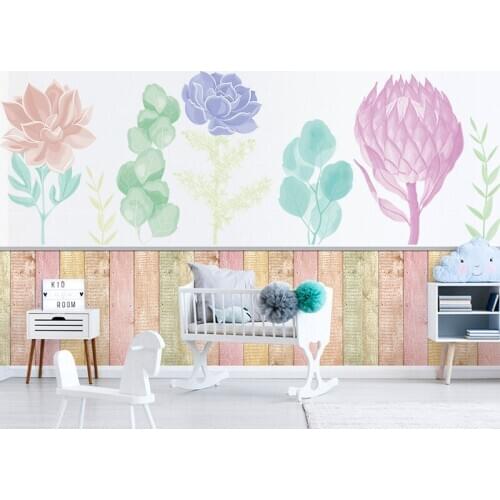 Modern Lotus Wall Stickers Flowers Bedroom Decor Art Mural Living Room Sofa Background Wallpaper Decals for Furniture