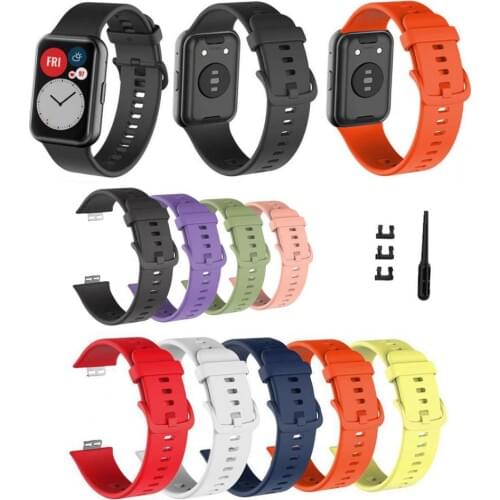 Solid Color Silicone Bracelet Band Strap for HUAWEI Watch Fit TIA-B09/TIA-B19