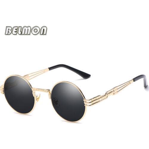 Steampunk Sunglasses Goggles Men Women Brand Designer Retro Round Sun Glasses For Ladies Vintage Female Male Oculos de sol RS094