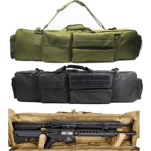 Military Gun Bag Backpack Double Rifle Bag Case for M249 HK416 AUG AR15 G36 AKM Airsoft Carbine Carrying Bag with Shoulder Strap