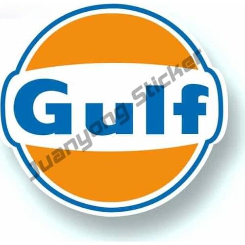 Gulf Logo Vinyl Creative Car Stickers and Decal Graphic Sticker Car Body Windows Sports Racing Cover scratches Decor PVC13x12cm