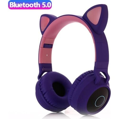 High-Grade headset Cat Ear Noise Cancelling Headphone Bluetooth 5.0 Kids Headset TF Card 3.5mm Plug With Mic Wireless Headphones
