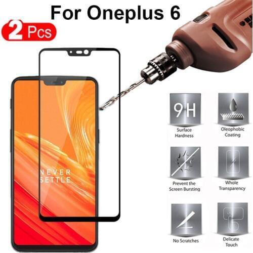 2Pcs Screen Protector OnePlus 6 Tempered Glass One plus 6 Screen Protector OnePlus6 A6000 OnePlus 6 Protective Film Full Glass
