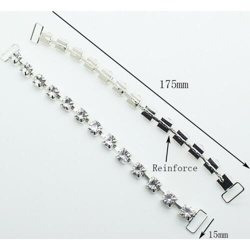 ZMASEY Rhinestones Bikini Buckles 2Pcs/Lot 175mm Metal Clothing Buckles Handwork Perfect and Beautiful Reinforce Buckles