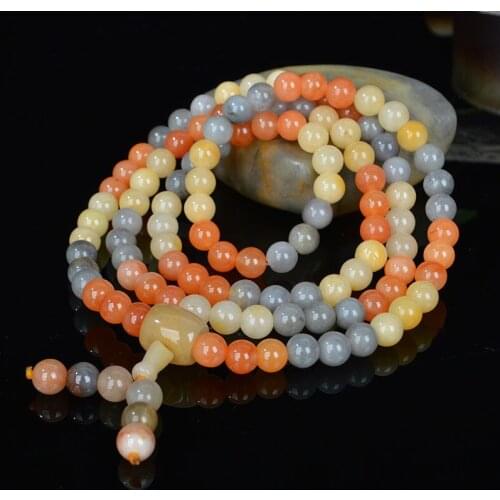 Gold silk jade natural authentic Xinjiang gold silk jade bracelet bracelet can be used as necklace sweater chain four circles