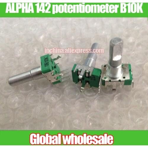 1pcs ALPHA 142-type potentiometer B10K / 360 degree turn handle length 22MMF