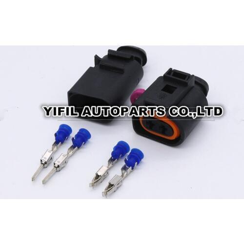 10sets/lot 2 Pin/Way Female Male JPT PLUG Electric Horn Automotive Wire Connector For AUDI VW Skoda Passat VAG Group 1J0973722