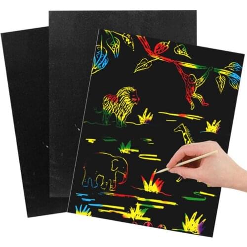 10pcs/Set Magic Colorful Drawing Board Paper Scraping Painting Children learning Education Toys Painting Graffiti Scratch Toys